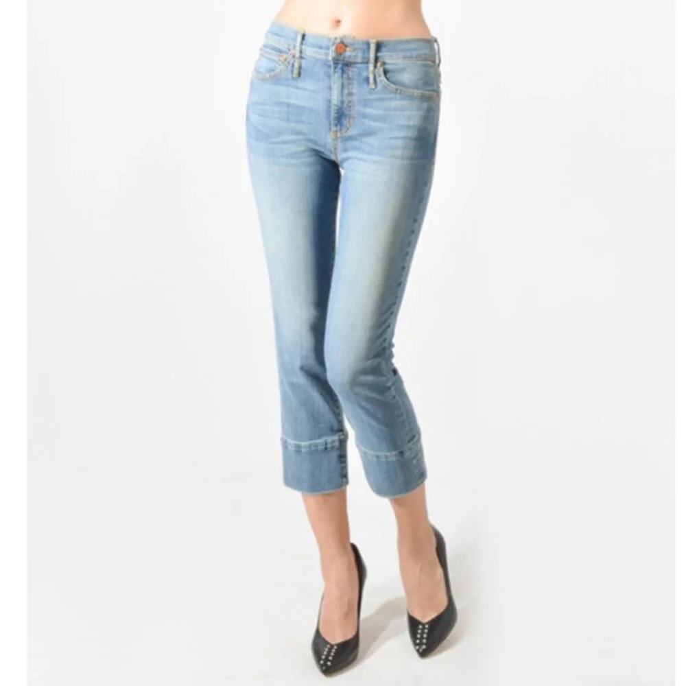 Calvin Rucker Vintage Cropped See The Love Mid Rise Jeans 5 Pocket 28 Light Wash